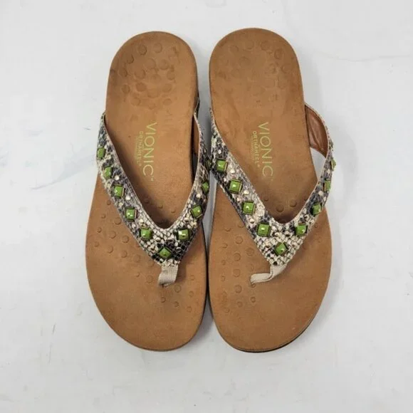 Vionic | Women's Rest Floriana Toepost Thong Sandal Pewter - Picture 6 of 9